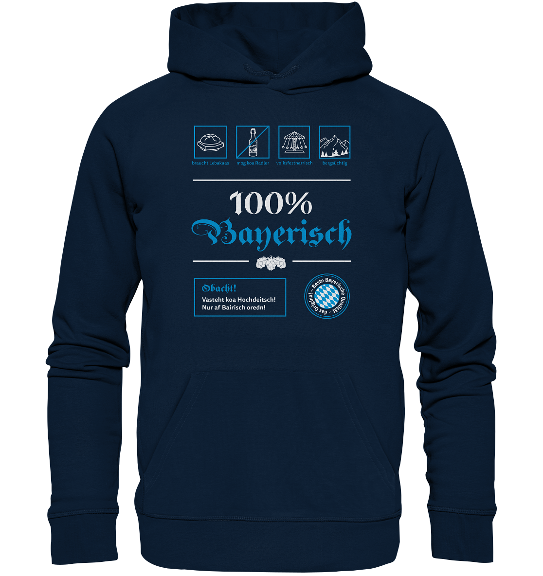 Hoodie "100% Bayerisch" (Dark)