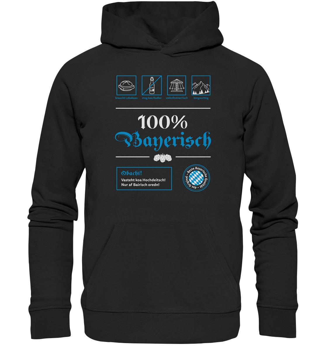 Hoodie "100% Bayerisch" (Dark)