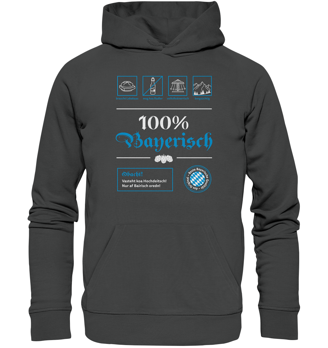 Hoodie "100% Bayerisch" (Dark)