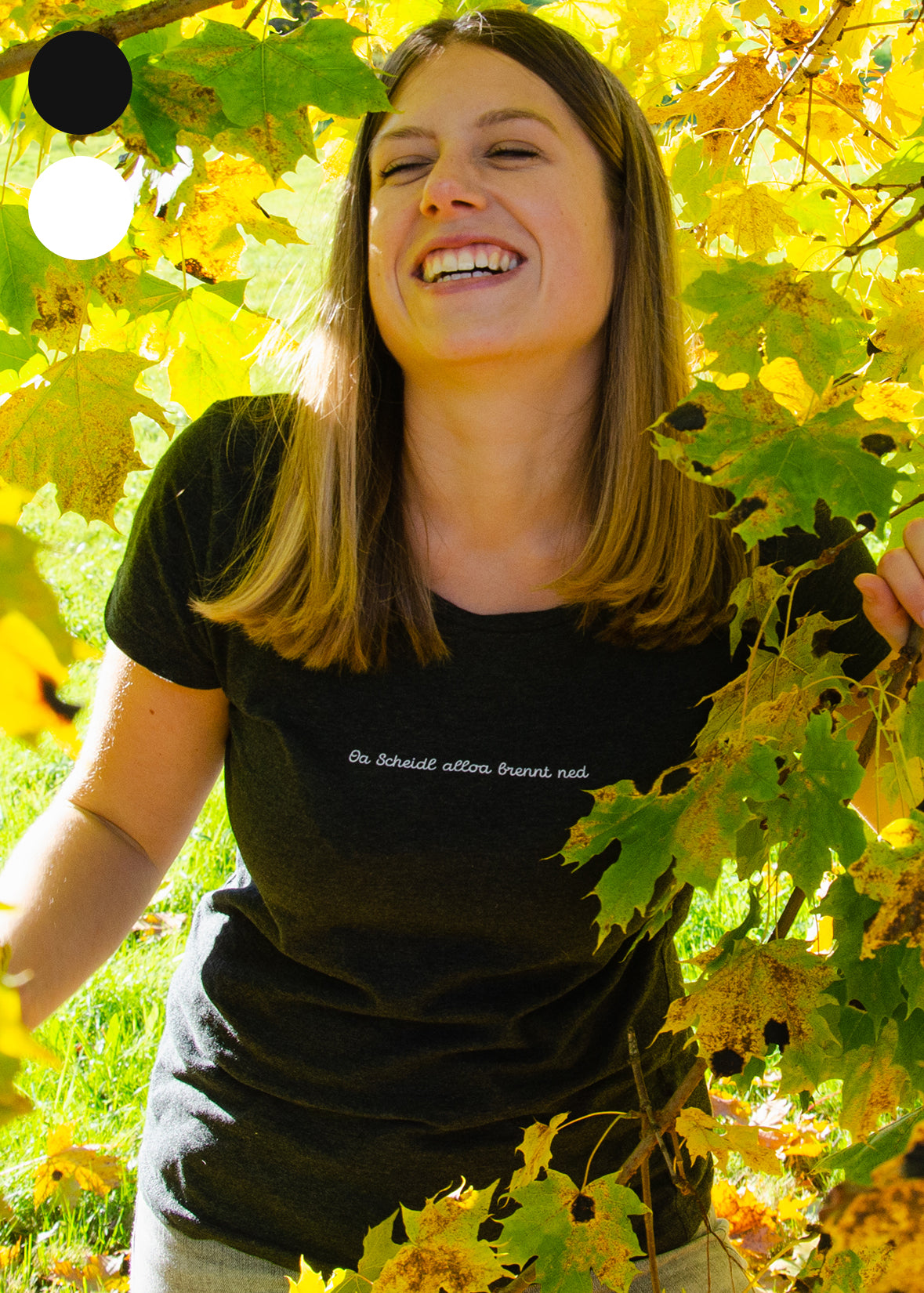 Damen-Shirt „Oa Scheidl alloa brennt ned"